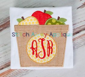 Apple Barrel Monogram Circle | Machine Embroidery Designs by JuJu