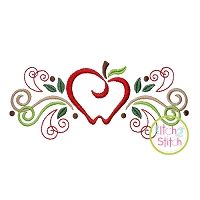 Apple Flourish Embroidery | Machine Embroidery Designs by JuJu