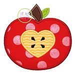 Apple Heart Applique | Machine Embroidery Designs by JuJu