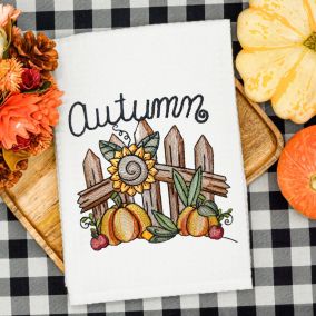 Autumn Fence Sketch | Machine Embroidery Designs by JuJu	