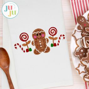 Gingerbread Fun Applique 3 Christmas Embroidery Set | Machine Embroidery Designs by JuJu