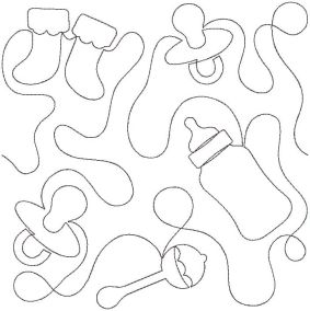Baby Nursery 1 End-to-End Quilting | Machine Embroidery Designs by JuJu