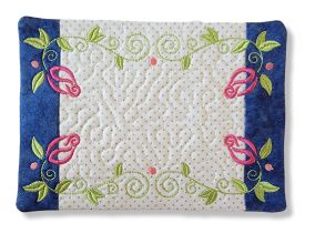 ITH Roses Mug Rug 2 | Machine Embroidery Designs by JuJu