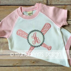 Baseball Bats Monogram Frame | Machine Embroidery Designs by JuJu