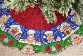 ITH Gingerbread Tree Skirt | Machine Embroidery Designs by JuJu