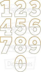 Basic Split Numbers Applique | Machine Embroidery Designs by JuJu