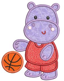 Basketball Animals Applique Machine Embroidery Designs by JuJu 