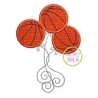 Basketball Balloons Applique Design | Machine Embroidery Designs by JuJu