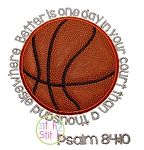 Basketball Psalm Applique with verse | Machine Embroidery Designs by JuJu