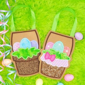 In The Hoop Easter Treat Bags Set 2 | Machine Embroidery Designs by JuJu