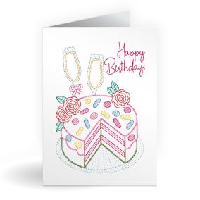 FREE Birthday Greeting Card Embroidery Design | Machine Embroidery Designs by JuJu