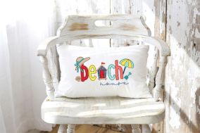 Beach Alphabet Embellishment Kit | Machine Embroidery Designs by JuJu