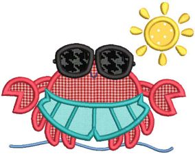 Beach Critters Applique Machine Embroidery Designs by JuJu 