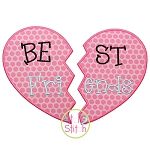 Best Friends Heart Applique | Machine Embroidery Designs by JuJu
