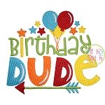 Birthday Dude Embroidery | Machine Embroidery Designs by JuJu
