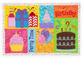 ITH Birthday Placemat 1 | Machine Embroidery Designs by JuJu