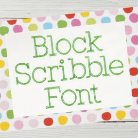 Block Scribble Embroidery Font | Machine Embroidery Designs by JuJu
