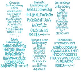 Quarter Inch Font Bundle 1 | Machine Embroidery Designs by JuJu