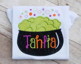 Bubbling Cauldron Halloween Applique Design