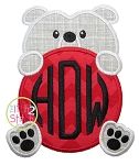 Bulldog Mascot Monogram Peeker Applique | Machine Embroidery Designs by JuJu
