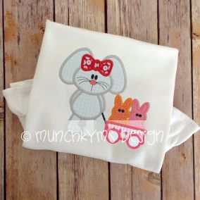 Bunny Girl Wagon Pals | Machine Embroidery Designs by JuJu