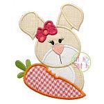 Easter Bunny Carrot Girl Applique | Machine Embroidery Designs by JuJu