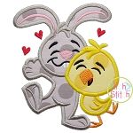 Bunny Chick Hugs Applique | Machine Embroidery Designs by JuJu