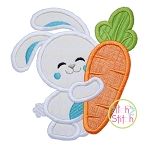 Bunny Hugs Carrot Applique | Machine Embroidery Designs by JuJu
