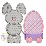 Easter Bunny Wagon Egg Applique | Machine Embroidery Designs by JuJu
