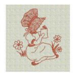 Busy Sunbonnet Girls Redwork Machine Embroidery Designs by JuJu