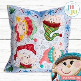 In The Hoop Elf Patchy Pillow Project | Machine Embroidery Designs by JuJu