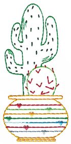 Cute Cactus Vintage Stitch Machine Embroidery Designs by JuJu
