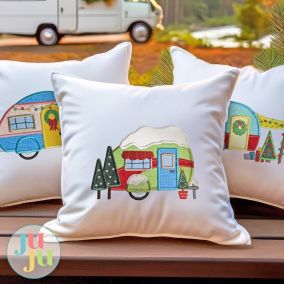 Christmas Campers Applique Embroidery Design Set | Designs by JuJu