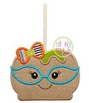 Candy Apple Glasses Girl Applique | Machine Embroidery Designs by JuJu