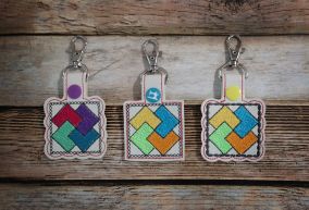 ITH Snap Tab Key Fob Card Trick Quilt Block | Machine Embroidery Designs by JuJu