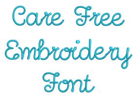 Care Free Embroidery Font | Machine Embroidery Designs by JuJu