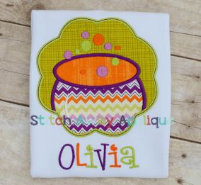 Cauldron Scallop Patch | Machine Embroidery Designs by JuJu