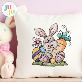 Sweet Easter Bunny 1 Embroidery Design | Machine Embroidery Designs by JuJu