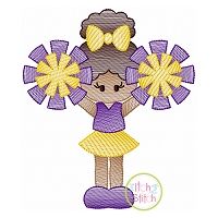 Cheerleader Standing 2 Sketch | Machine Embroidery Designs by JuJu