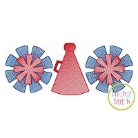 Cheer Trio Sketch Embroidery | Machine Embroidery Designs by JuJu