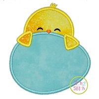 Chick Egg Peeker Boy Applique | Machine Embroidery Designs by JuJu