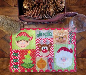 ITH Christmas Placemat 1 | Machine Embroidery Designs by JuJu

                            