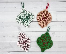 ITH Christmas Ornaments Words 3 | Machine Embroidery Designs by JuJu
