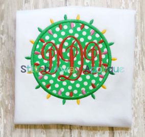 Christmas Lights Frame | Machine Embroidery Designs by JuJu/ Stitch Away Applique 