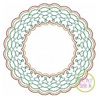 Christmas Tree Motif Circle Frame Embroidery | Machine Embroidery Designs by JuJu