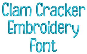 Clam Cracker Embroidery Font | Machine Embroidery Designs by JuJu