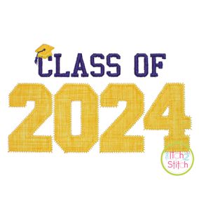 Class of 2024 Applique Design Set | Machine Embroidery Designs by JuJu