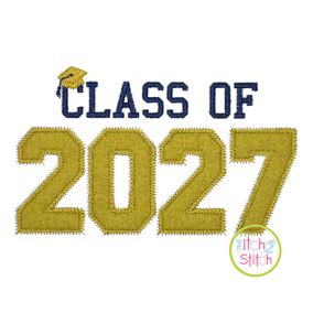 Class of 2027 Applique Design Set | Machine Embroidery Designs by JuJu