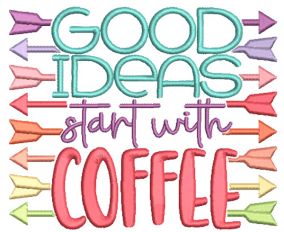 Coffee Word Art 4 Machine Embroidery Designs by JuJu