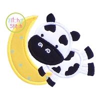 Cow Jumps Over Moon Applique Design | Machine Embroidery Designs by JuJu